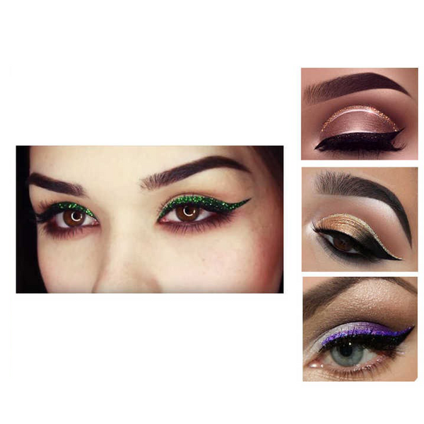 Liquid eyeliner with glitter